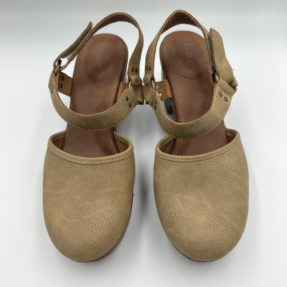 b.o.c. by Born Natasha Boho Hippie Tan Platform Clogs Faux Leather Womens 10M - Picture 3 of 12